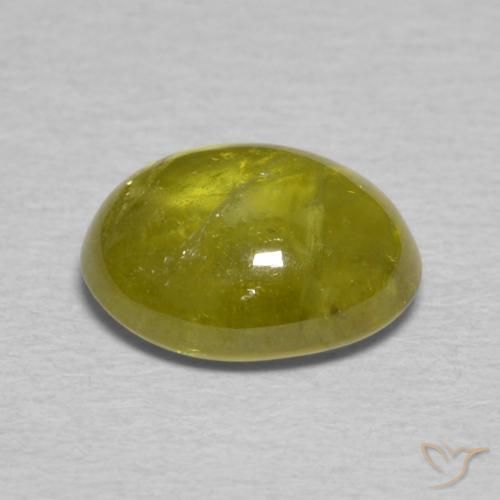 Sphene Gemstone in 9 x 7 mm (calibrated) Size for Sale, Sphene Stone in Yellowish Green Color