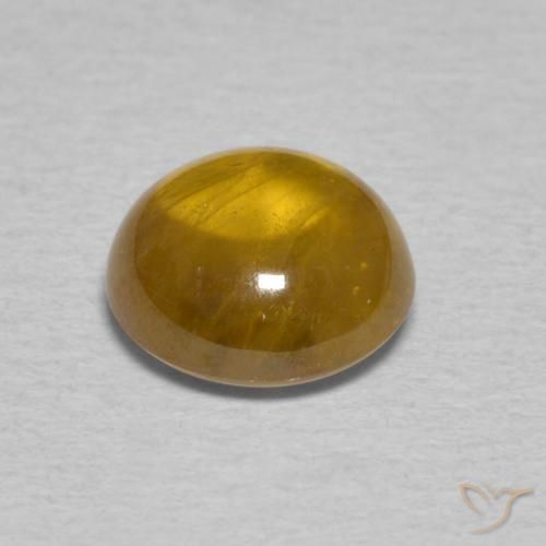 Sphene Gemstone in 7.4 x 7.2 mm Size for Sale, Sphene Stone in Gold Color