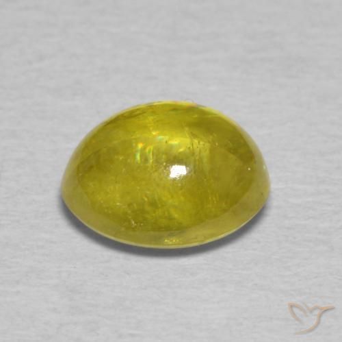 Sphene Gemstone in 7.2 x 6.2 mm Size for Sale, Sphene Stone in Medium Yellow Color