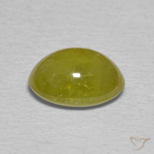 Sphene Gemstone in 8 x 6 mm (calibrated) Size for Sale, Sphene Stone in Warm Earthy Green Color
