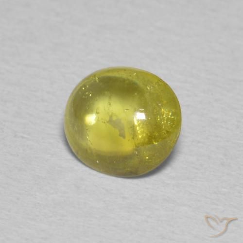 1.12 ct Yellow Sphene Stone, Natural Sphene in Oval Cabochon Shape for Sale