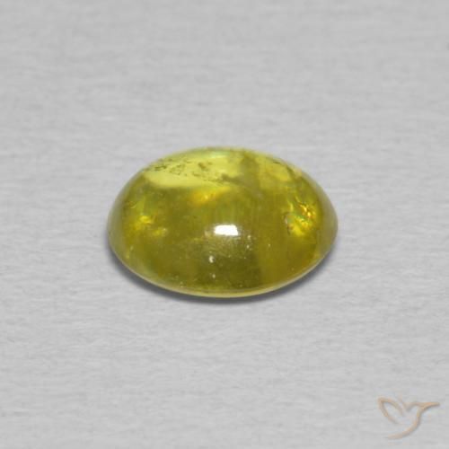 Sphene Gemstone in 6.7 x 5.9 mm Size for Sale, Sphene Stone in Lemon Yellow Color
