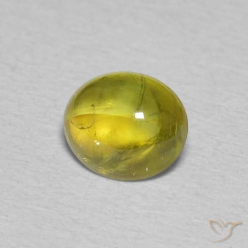 1.06 ct Green Sphene Stone, Natural Sphene in Oval Cabochon Shape for Sale
