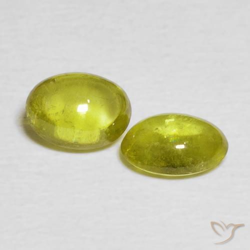 1.88 ctw Green Sphene Stones, Natural Sphene in Oval Cabochon Shape for Sale