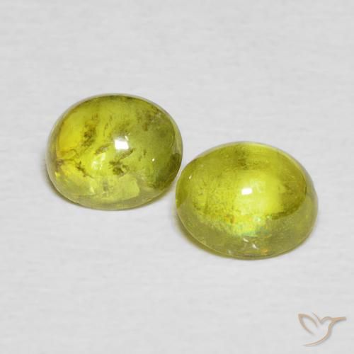 2.10ctw Naturel Vert jaunâtre Sphène, ovale, Transparent, Photo A