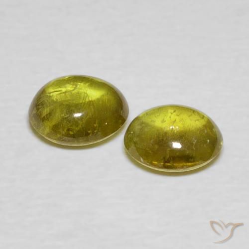 Sphene Gemstones in 5.7 x 5.3 mm Size for Sale, Sphene Stones in Earthy Gold Color