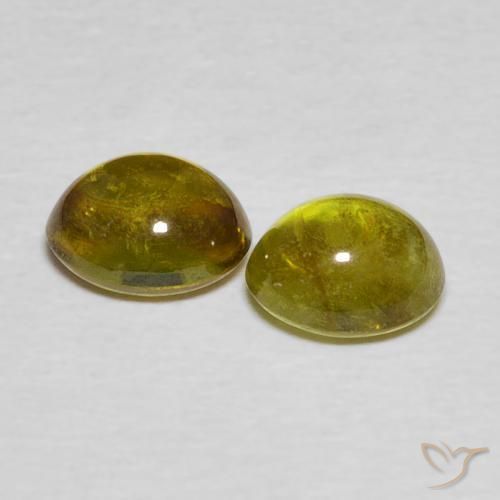 Sphene Gemstones in 6.5 x 5.4 mm Size for Sale, Sphene Stones in Deep Golden Brown Color