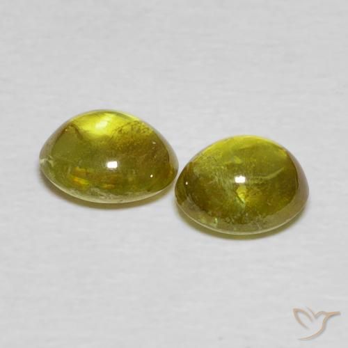 Sphene Gemstones in 6 x 5.3 mm Size for Sale, Sphene Stones in Deep Golden Brown Color