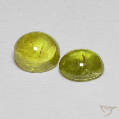 2.65 ctw Green Sphene Stones, Natural Sphene in Oval Cabochon Shape for Sale
