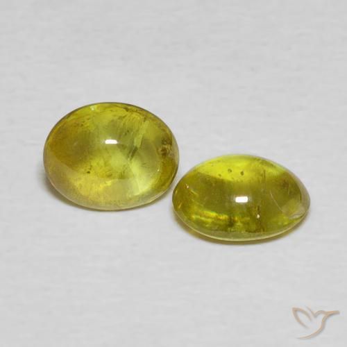 1.56 ctw Golden Sphene Stones, Natural Sphene in Oval Cabochon Shape for Sale