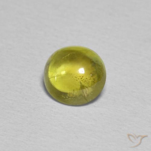 0.94 ct Yellow Sphene Stone, Natural Sphene in Oval Cabochon Shape for Sale