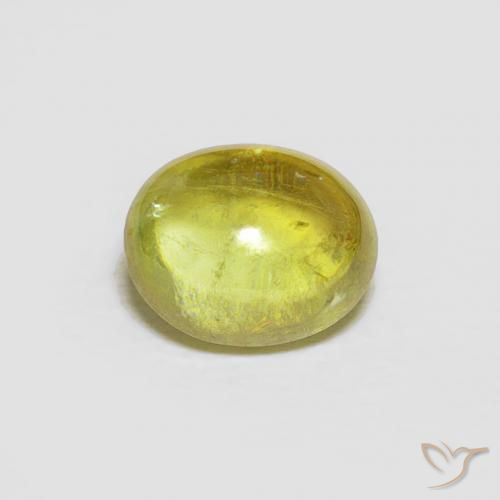 1.58ct Natural Greenish Yellow Sphene, Oval, Transparent