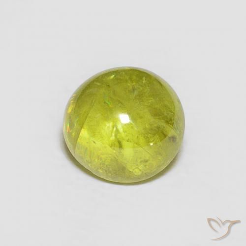 1.80 ct Green Sphene Stone, Natural Sphene in Oval Cabochon Shape for Sale