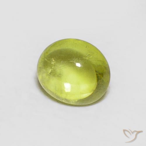 0.57 ct Green Sphene Stone, Natural Sphene in Oval Cabochon Shape for Sale