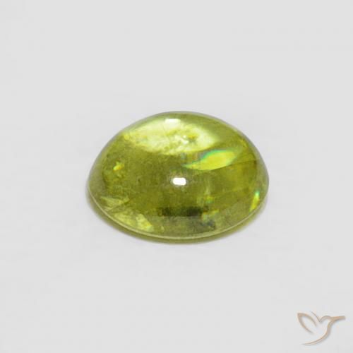 Sphene Gemstone in 5.1 x 4.5 mm Size for Sale, Sphene Stone in Warm Forest Green Color