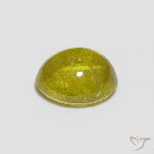 Sphene Gemstone in 7 x 5.8 mm Size for Sale, Sphene Stone in Medium Yellow Color