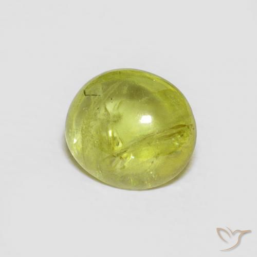 1.75 ct Green Sphene Stone, Natural Sphene in Oval Cabochon Shape for Sale