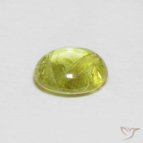 Sphene Gemstone in 7.7 x 6.8 mm Size for Sale, Sphene Stone in Medium Green Color