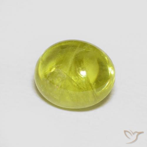 2.42 ct Green Sphene Stone, Natural Sphene in Oval Cabochon Shape for Sale