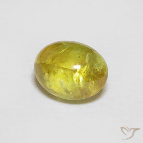 0.94 ct Yellow Sphene Stone, Natural Sphene in Oval Cabochon Shape for Sale