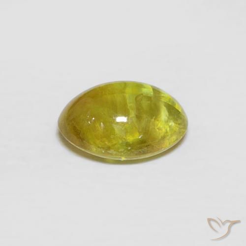 Sphene Gemstone in 6.5 x 5.1 mm Size for Sale, Sphene Stone in Brownish Yellow Color