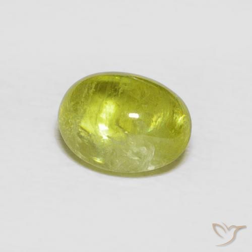 1.59 ct Green Sphene Stone, Natural Sphene in Oval Cabochon Shape for Sale
