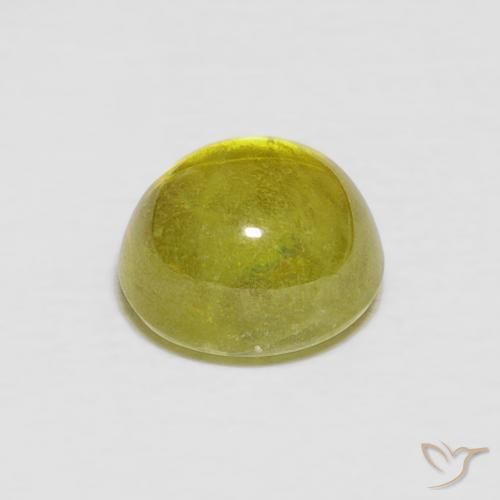 Sphene Gemstone in 7 x 6.6 mm Size for Sale, Sphene Stone in Medium Yellow Color
