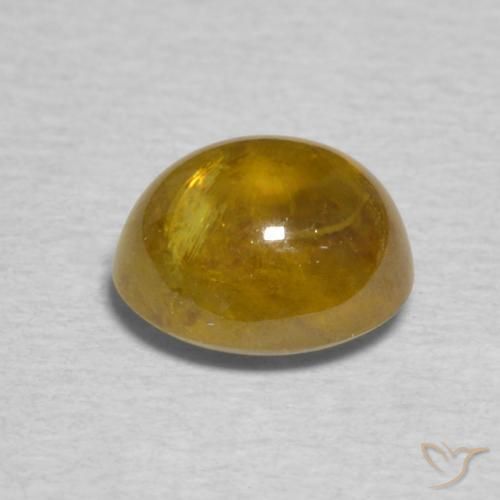 Sphene Gemstone in 7 x 6 mm Size for Sale, Sphene Stone in Gold Color