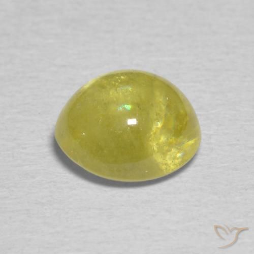 Sphene Gemstone in 6.8 x 6.3 mm Size for Sale, Sphene Stone in Golden Green Brown Color