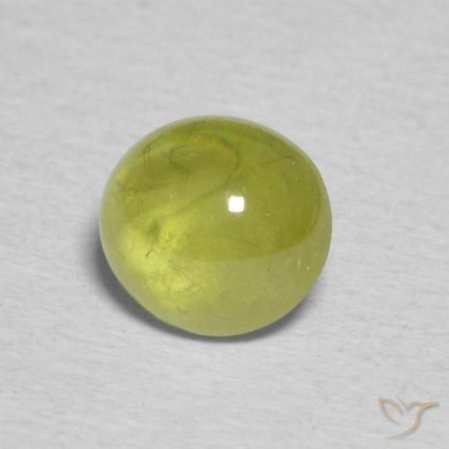 1.27 ct Green Sphene Stone, Natural Sphene in Oval Cabochon Shape for Sale