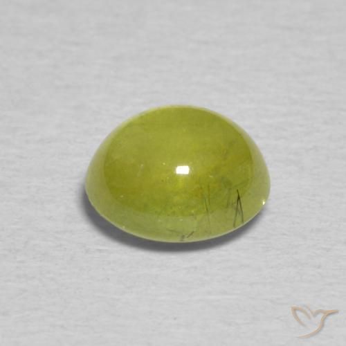 Sphene Gemstone in 6.3 x 5.7 mm Size for Sale, Sphene Stone in Yellowish Green Color