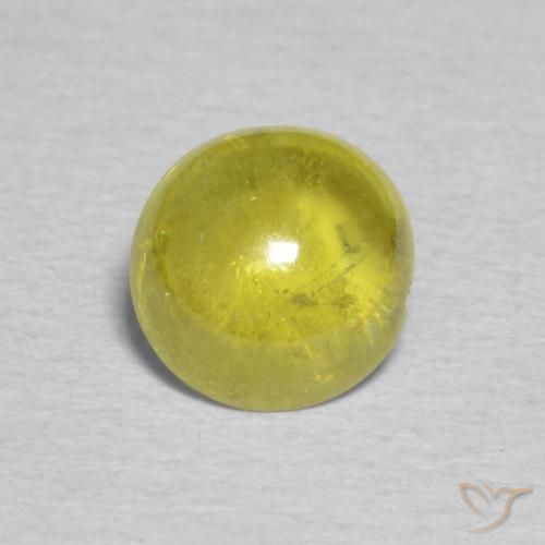 1.19 ct Yellow Sphene Gemstone, Sphene Gem in Oval Cabochon Shape for Sale.