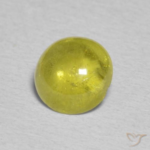 1.19 ct Yellow Sphene Stone, Natural Sphene in Oval Cabochon Shape for Sale