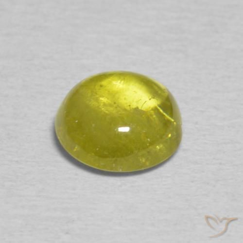 Sphene Gemstone in 6.4 x 6.2 mm Size for Sale, Sphene Stone in Medium Yellow Color