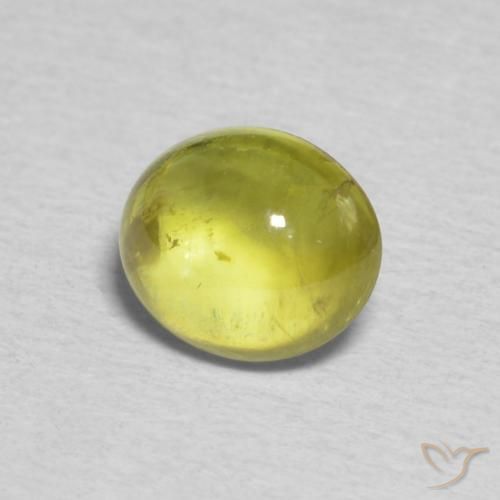 1.17 ct Green Sphene Stone, Natural Sphene in Oval Cabochon Shape for Sale