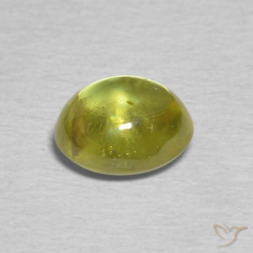 Sphene Gemstone in 6.5 x 5.6 mm Size for Sale, Sphene Stone in Yellowish Green Color