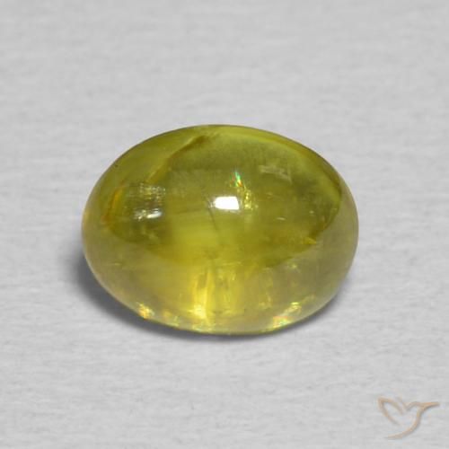 0.87ct Natural Warm Earthy Green Sphene, Oval, Transparent
