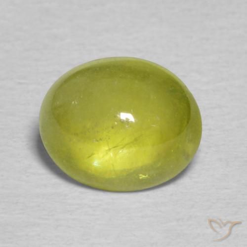 1.63ct Natural Yellowish Green Sphene, Oval, Transparent