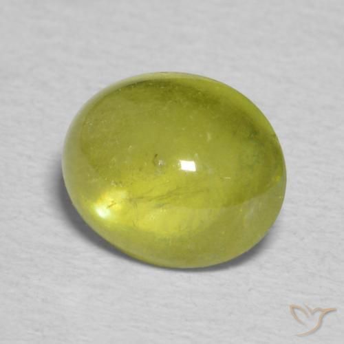 1.63 ct Green Sphene Stone, Natural Sphene in Oval Cabochon Shape for Sale