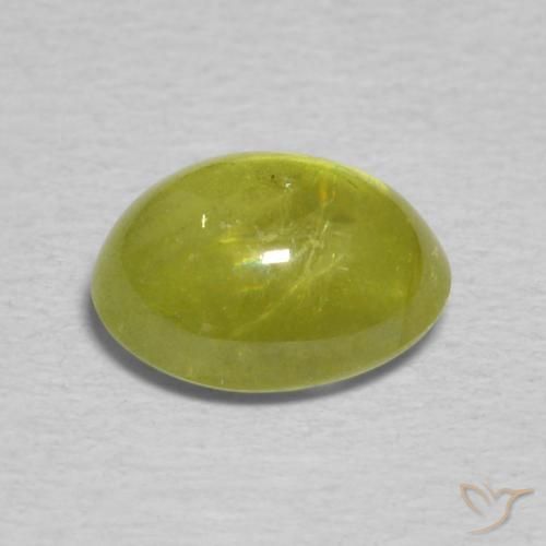Sphene Gemstone in 7.4 x 6.2 mm Size for Sale, Sphene Stone in Yellowish Green Color