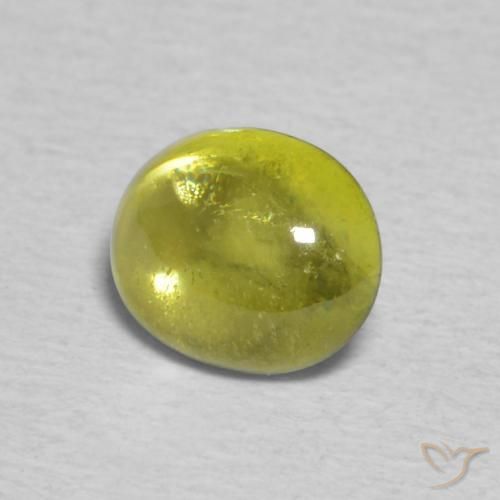 0.75 ct Green Sphene Stone, Natural Sphene in Oval Cabochon Shape for Sale