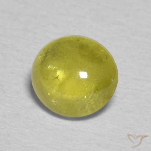 0.85 ct Green Sphene Stone, Natural Sphene in Oval Cabochon Shape for Sale