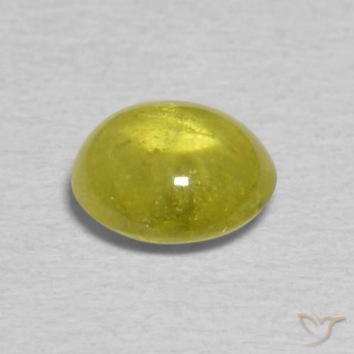 Sphene Gemstone in 5.8 x 5.4 mm Size for Sale, Sphene Stone in Warm Earthy Green Color