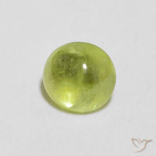 0.85 ct Green Sphene Stone, Natural Sphene in Oval Cabochon Shape for Sale