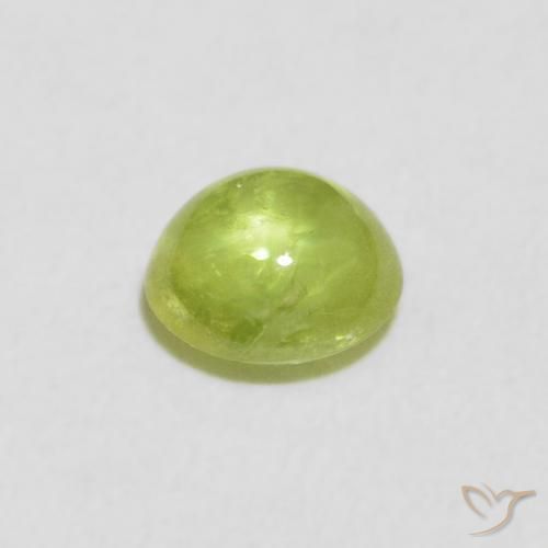 Sphene Gemstone in 5.6 x 5.3 mm Size for Sale, Sphene Stone in Bright Green Color