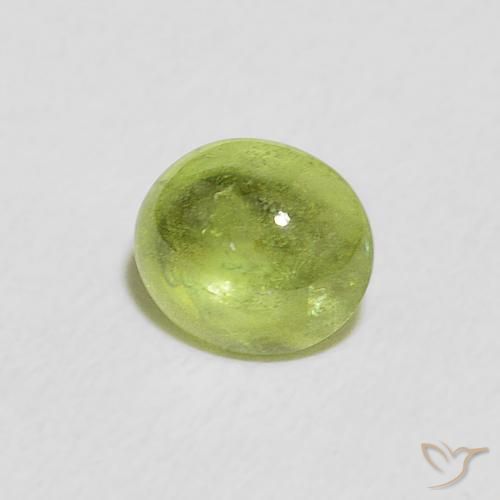 0.80 ct Green Sphene Stone, Natural Sphene in Oval Cabochon Shape for Sale