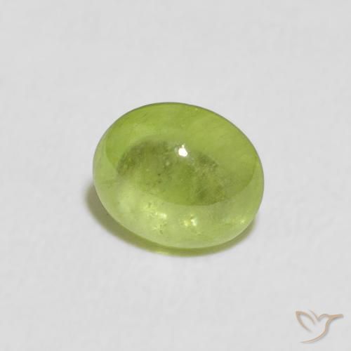 1.02 ct Green Sphene Stone, Natural Sphene in Oval Cabochon Shape for Sale