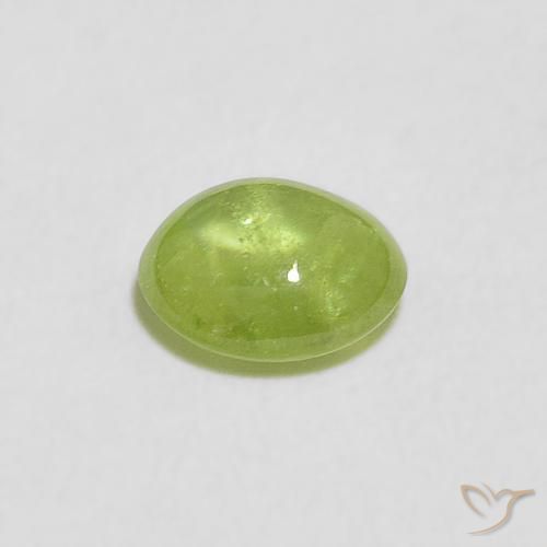 Sphene Gemstone in 6.4 x 5.5 mm Size for Sale, Sphene Stone in Lively Green Color