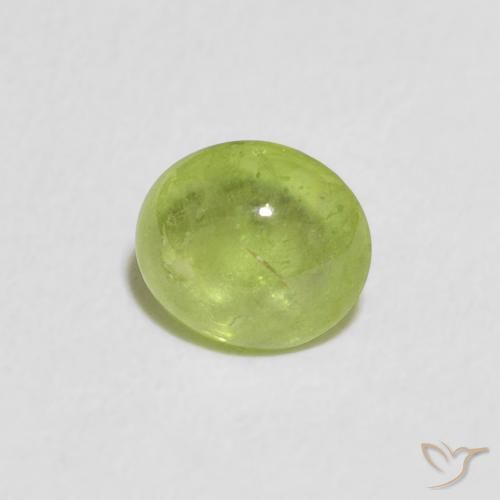 0.78 ct Green Sphene Stone, Natural Sphene in Oval Cabochon Shape for Sale
