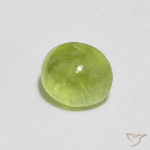 1.09 ct Green Sphene Stone, Natural Sphene in Oval Cabochon Shape for Sale